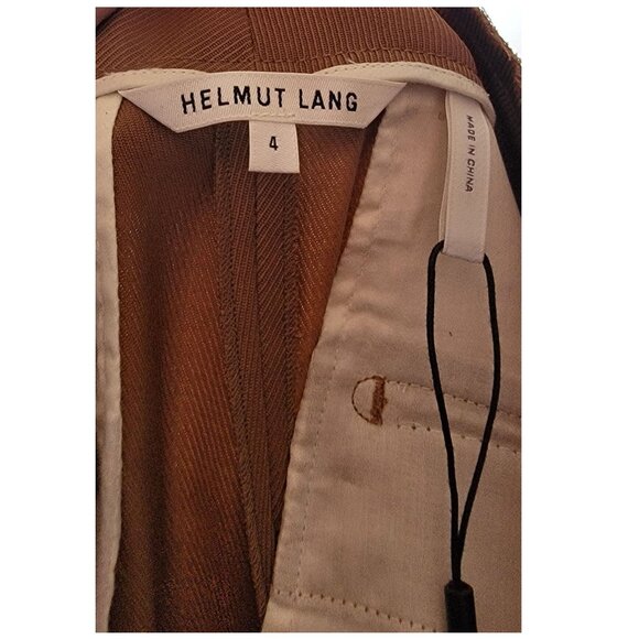 Helmut Lang 100% Wool Wide Leg Trousers, Tan, Womens Size 4 - Picture 4 of 6